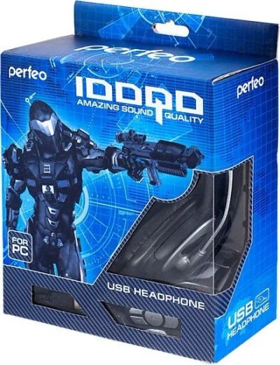 Лот: 9817602. Фото: 1. Гарнитура Perfeo IDDQD черный... Наушники, гарнитуры