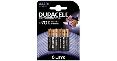 Лот: 20592257. Фото: 1. Duracell LR03 6/BL, Professional... Батарейки, аккумуляторы, элементы питания