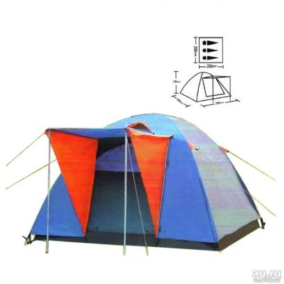 Лот: 17143259. Фото: 1. Трехместная туристическая палатка... Палатки, тенты