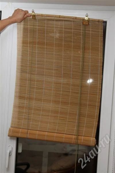 Лот: 483406. Фото: 1. Рулонная бамбуковая штора (180х60см... Шторы, тюль
