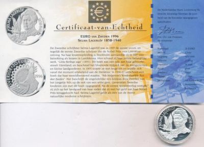 Лот: 5855879. Фото: 1. Швеция 1996 20 евро Ag Proof Сельма... Европа