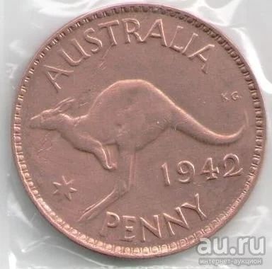 Лот: 13056144. Фото: 1. Кенгуру пенни 1942 год, Австралия... Австралия и Океания