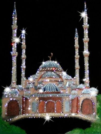 Лот: 21290889. Фото: 1. Картина Мечеть с кристаллами Swarovski... Другое (сувениры, подарки)