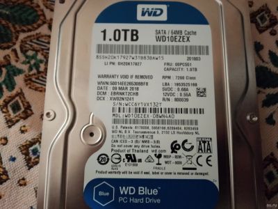 Лот: 13323255. Фото: 1. Жесткий диск HDD WD Blue 1TB... Жёсткие диски (HDD)