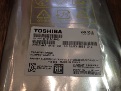 Лот: 13887807. Фото: 1. Новый жесткий диск Toshiba DT01ACA050... Жёсткие диски (HDD)