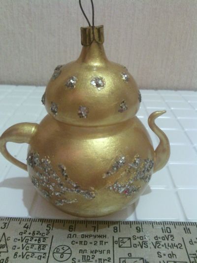 Лот: 14533622. Фото: 1. Ёлочная игрушка СССР чайник. Игрушки