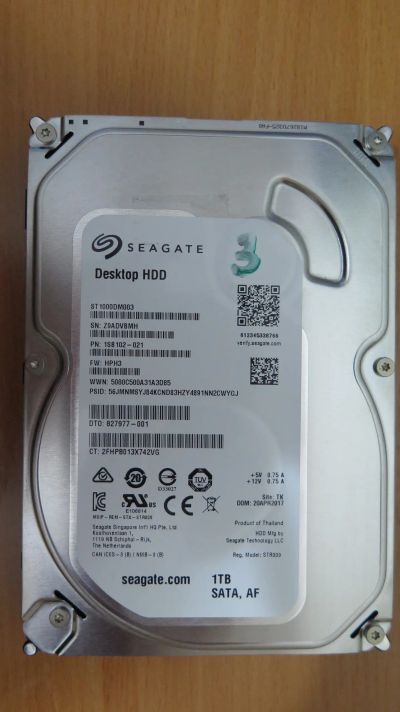 Лот: 21170739. Фото: 1. Жесткий диск Seagate 1 TB (ST1000DM003... Жёсткие диски (HDD)
