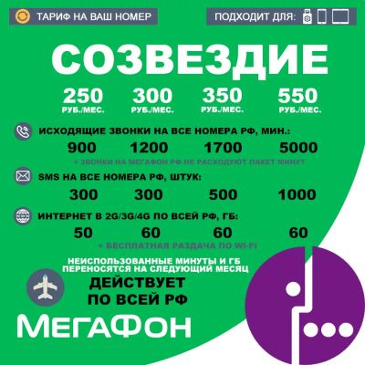 Лот: 19982425. Фото: 1. Тариф созвездие Мегафон , тариф... SIM-карты, телефонные номера