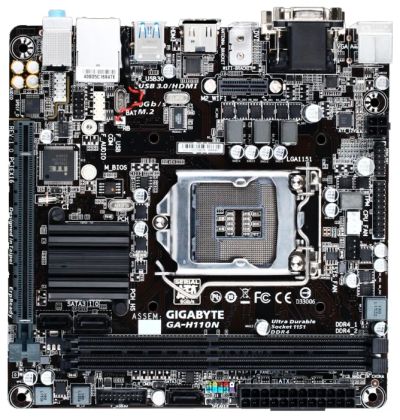 Лот: 9162301. Фото: 1. Материнская плата Gigabyte GA-H110N... Материнские платы