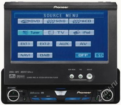 Лот: 1165244. Фото: 1. Pioneer AVH-P5700DVD+пульт управления... Мониторы, DVD