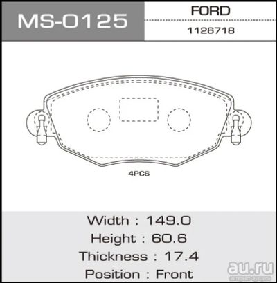 Лот: 18590919. Фото: 1. Колодки дисковые masuma ford mondeo... Тормозная система