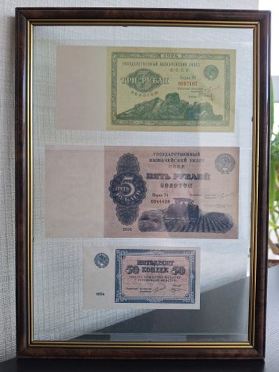 Лот: 25322845. Фото: 1. Панно 3 рубля 1924, 5 рублей 1924... Россия, СССР, страны СНГ