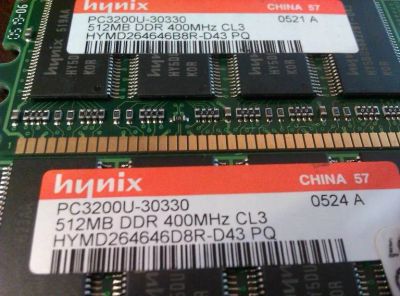Лот: 6270479. Фото: 1. Оперативная память hynix PC3200U-30330. Оперативная память
