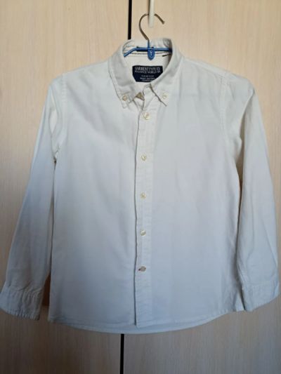 Лот: 20693549. Фото: 1. Белая рубашка 134-146. Рубашки, блузки, водолазки