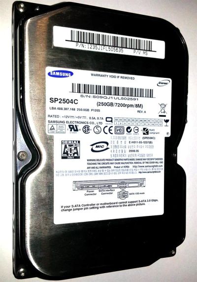 Лот: 3003141. Фото: 1. Жёсткий диск 3.5'' SATA 250Gb... Жёсткие диски (HDD)