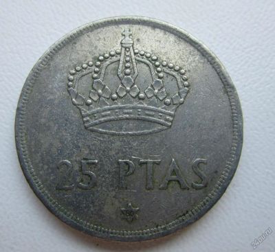 Лот: 5751210. Фото: 1. Испания 25 песет 1975 крупная... Европа