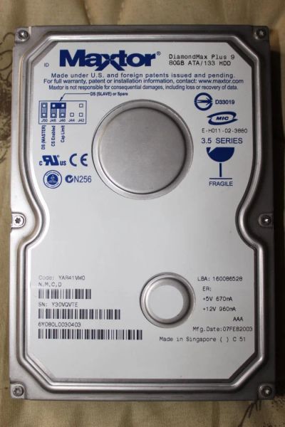 Лот: 8241446. Фото: 1. Жесткий диск HDD 80GB. Жёсткие диски (HDD)