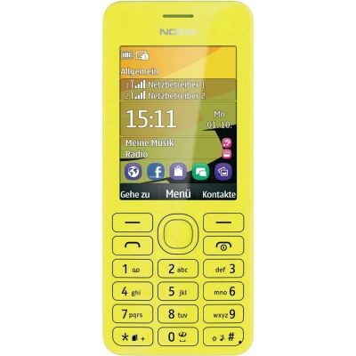 Лот: 3862963. Фото: 1. Nokia 206 Dual (Жёлтый) почти... Кнопочные мобильные телефоны