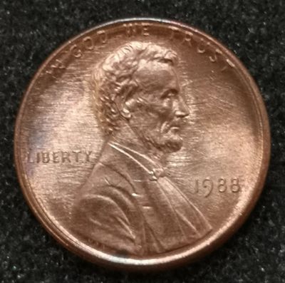 Лот: 23519743. Фото: 1. 1 цент 1988 года. США. Штемпельный... Америка