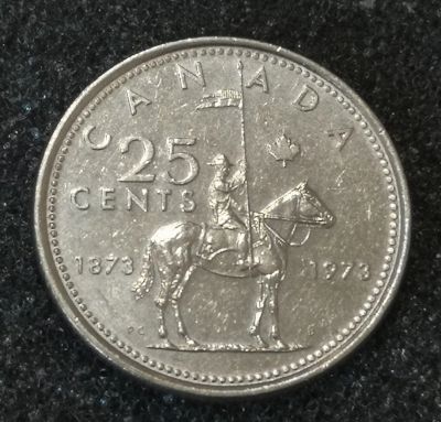 Лот: 23044546. Фото: 1. 25 центов 1973 года. 100 лет конной... Америка