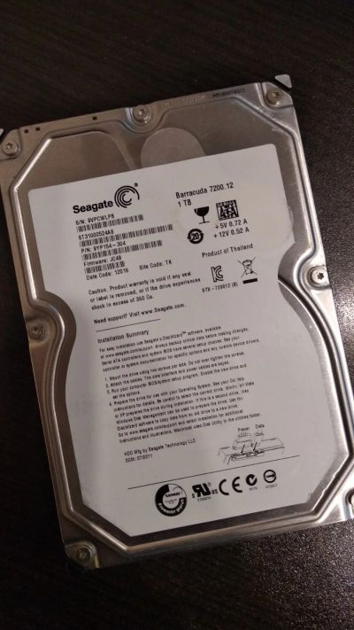 Лот: 14534616. Фото: 1. Seagate ST31000524AS 1000Gb Жёсткий... Жёсткие диски