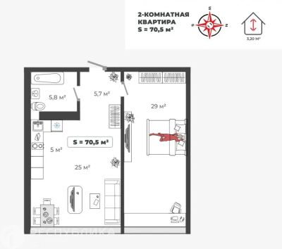 Лот: 21109564. Фото: 1. Продажа Квартира Абакан, Авиаторов... Квартиры, студии