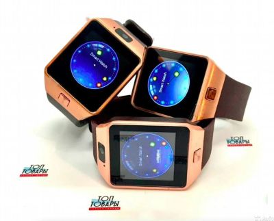 Лот: 14313434. Фото: 1. Умные часы Smart Watch DZ09 золотистый... Смарт-часы, фитнес-браслеты, аксессуары