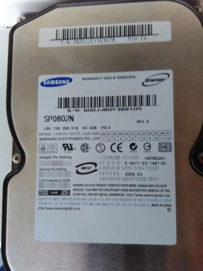Лот: 11382443. Фото: 1. Жесткий диск Samsung 80 Gb. Жёсткие диски