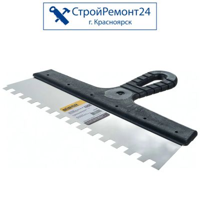 Лот: 25130490. Фото: 1. Шпатель зубчатый Biber с пластиковой... Ручной инструмент