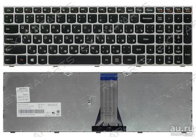 Лот: 16351467. Фото: 1. Клавиатура Lenovo Z50-75 серебро. Клавиатуры для ноутбуков