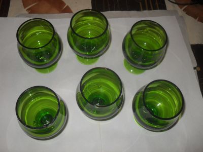 Лот: 16396816. Фото: 1. Бокалы 6шт зелёные. Кружки, стаканы, бокалы