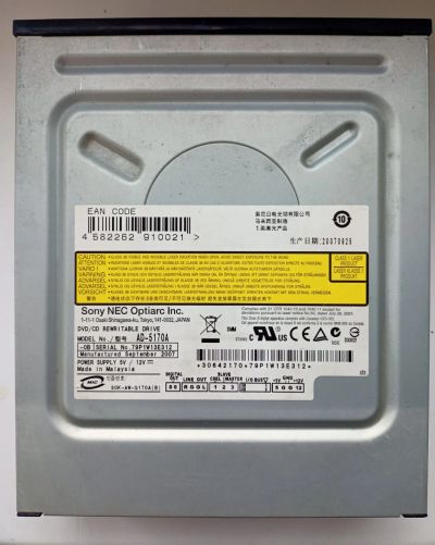 Лот: 20832783. Фото: 1. DVD-RW/CD-RW привод Sony Nec AD-5170A. Приводы CD, DVD, BR, FDD