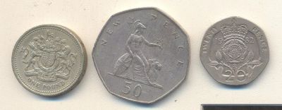 Лот: 20285567. Фото: 1. Набор монет Англии. 20, 50 пенсов... Великобритания и острова