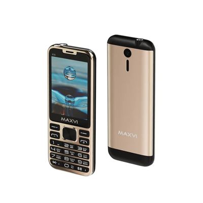 Лот: 25021343. Фото: 1. Сотовый Maxvi X10 Metallic gold... Кнопочные мобильные телефоны