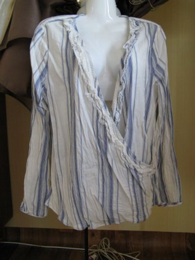 Лот: 14007525. Фото: 1. стильная блузка zara basic. denim... Блузы, рубашки, водолазки