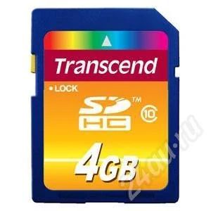 Лот: 575651. Фото: 1. SDHC Transcend 4Gb Класс 10. USB-флеш карты