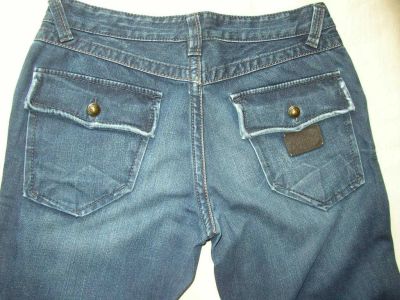 Лот: 5939066. Фото: 1. Джинсы дизайн клёш Stitch's США... Брюки, джинсы, шорты