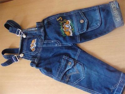 Лот: 2716663. Фото: 1. джинсовый комбинезон. Брюки, шорты, джинсы