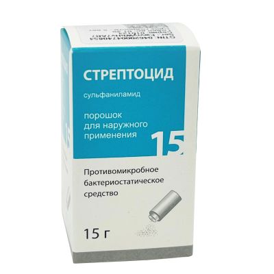 Лот: 23982587. Фото: 1. Стрептоцид пор. д наруж. прим... Лекарства