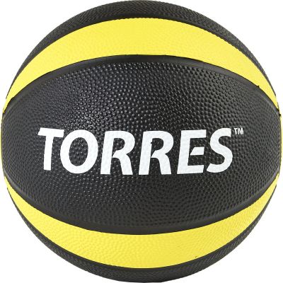 Лот: 22374759. Фото: 1. Медбол 1 кгTorres AL00221 черно-желто-белый. Фитнес, аэробика и гимнастика