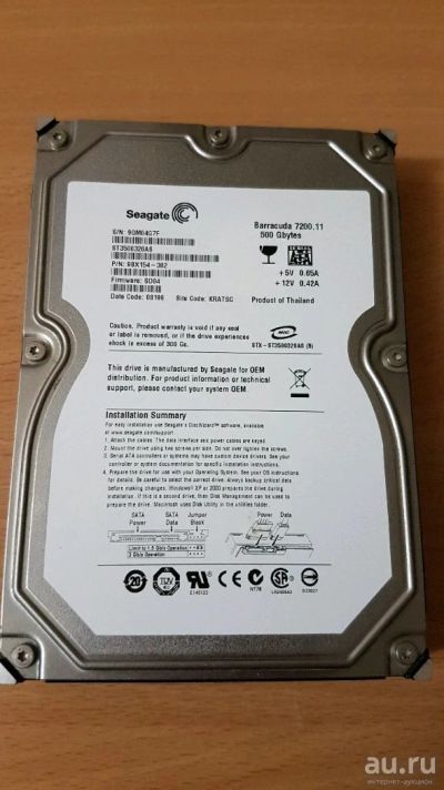 Лот: 13227197. Фото: 1. 500 Гб Жесткий диск Seagate ST3500320AS... Жёсткие диски