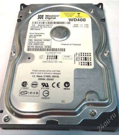Лот: 1357675. Фото: 1. IDE HDD Western Digital WD400... Жёсткие диски (HDD)