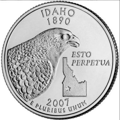 Лот: 8277712. Фото: 1. США.25 центов 2007 г. Idaho (Айдахо... Америка