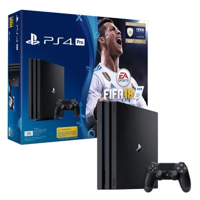 Лот: 10600803. Фото: 1. PlayStation 4 Pro 1Tb + FIFA 18... Консоли