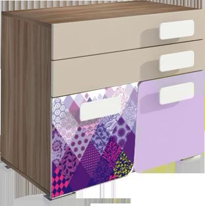 Лот: 4656043. Фото: 1. Комод Пэчворк Фиолетовый. Шкафы, стеллажи, комоды
