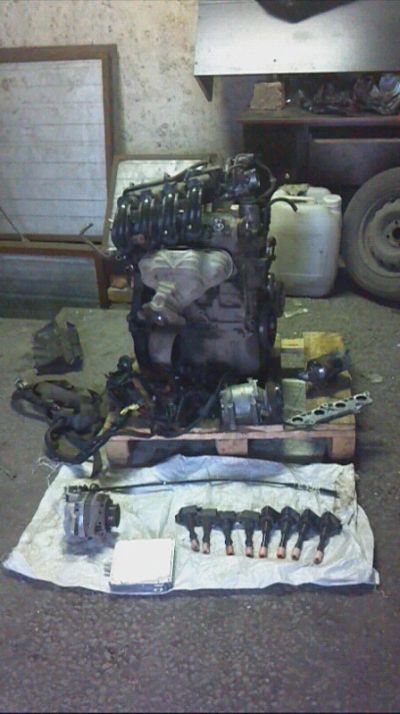 Лот: 4380866. Фото: 1. Двигатель Honda Fit GD1 с навесным. Двигатель и элементы двигателя