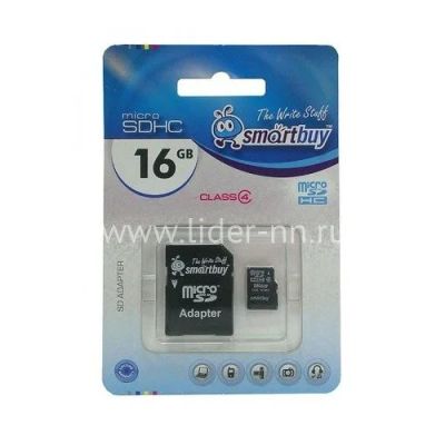 Лот: 11259392. Фото: 1. Карта памяти MicroSD 16GB SmartBuy... Карты памяти
