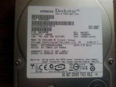 Лот: 3048978. Фото: 1. hdd 400gb 4. Жёсткие диски (HDD)