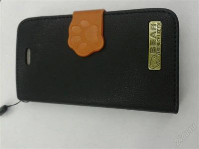 Лот: 2506163. Фото: 1. Чехол книжка Bear Iphone 4 черный... Чехлы, бамперы