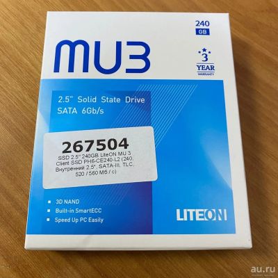 Лот: 16138919. Фото: 1. SSD 2.5" 240GB LiteON MU 3 Client... SSD-накопители